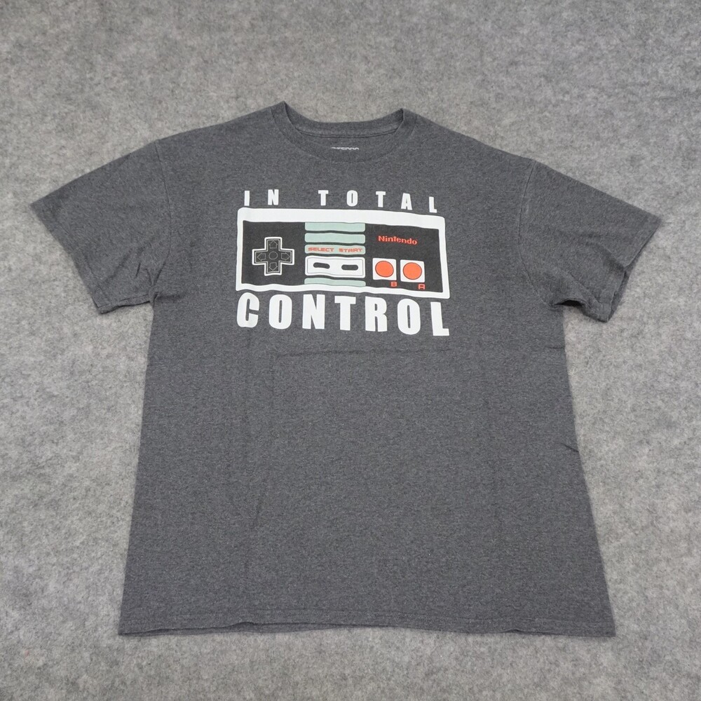 Nintendo Entertainment System NES T Shirt Mens Medium In Total Control Gray
